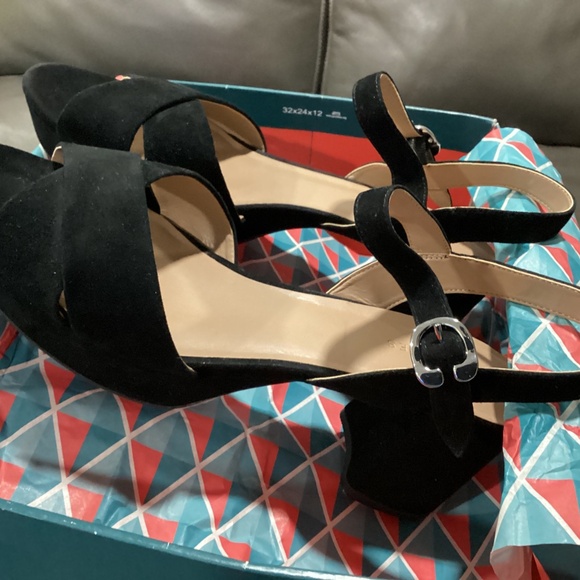 AEROSOLES BLACK SUEDE PLATFORM SANDAL | SZ 12 M - Picture 5 of 12